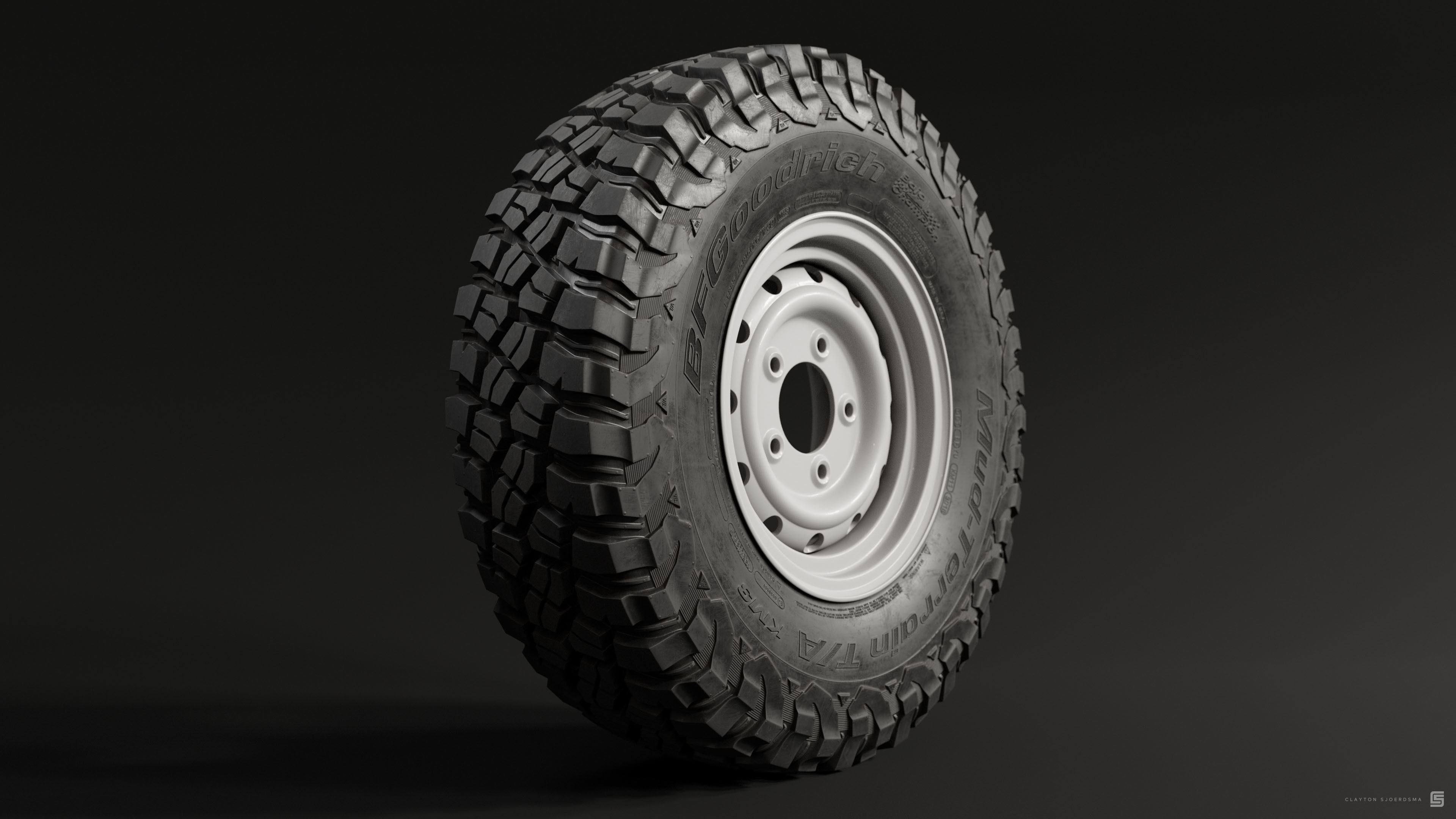 BFGoodrich Baja KM3 Tire - Real world details 3D model_1