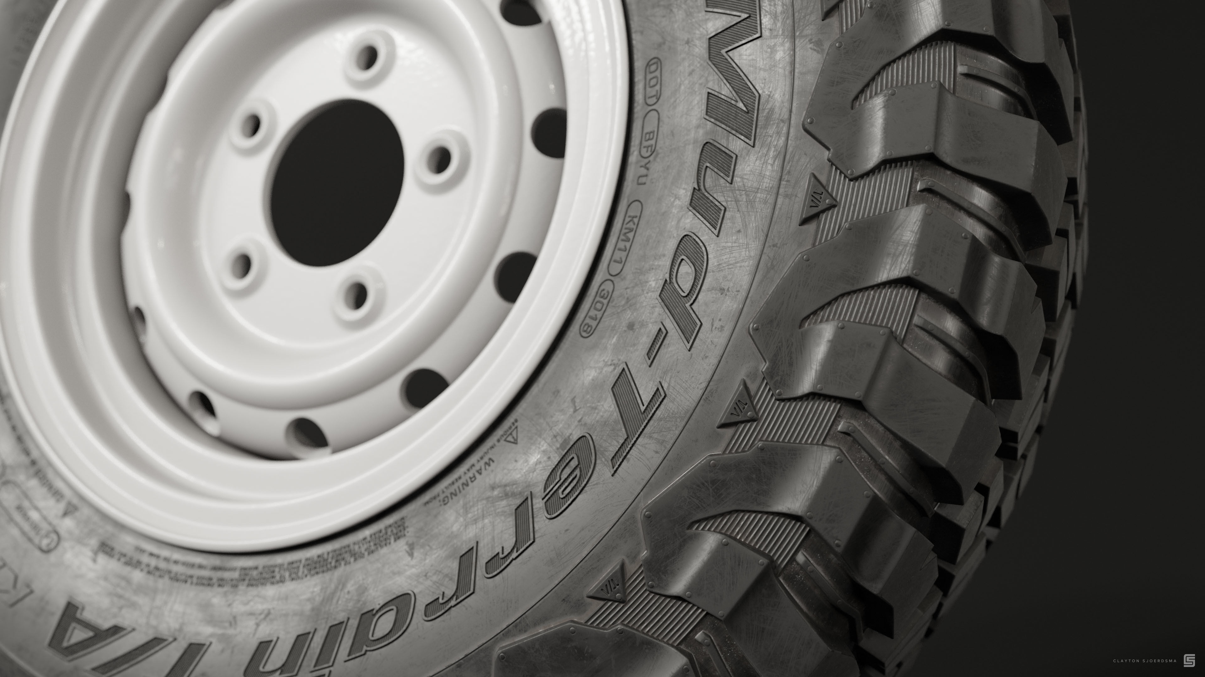 BFGoodrich Baja KM3 Tire - Real world details 3D model_4