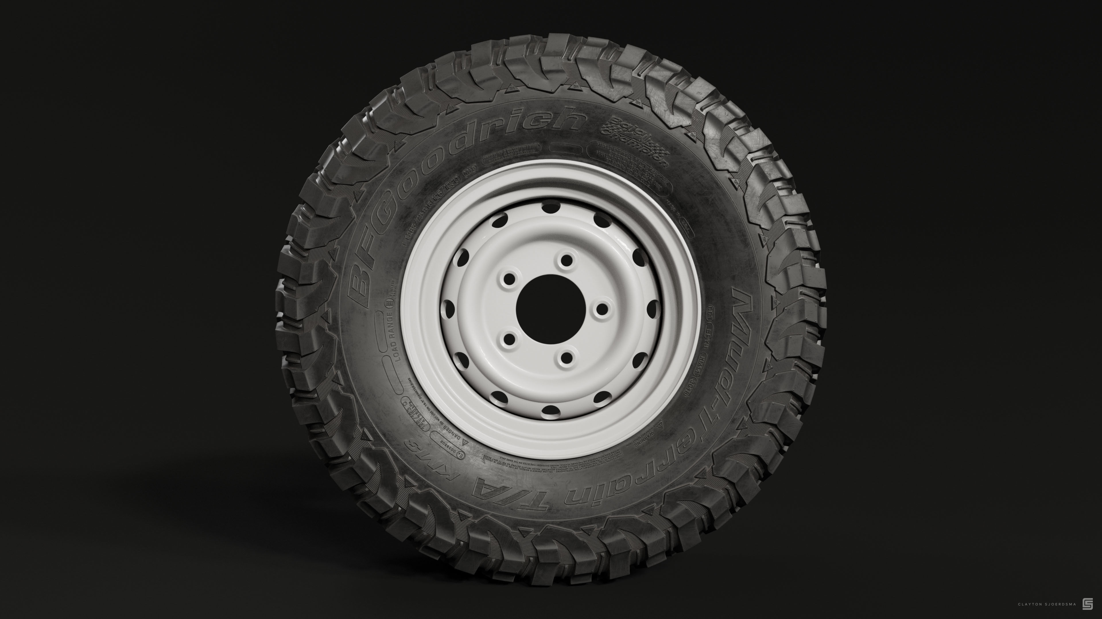 BFGoodrich Baja KM3 Tire - Real world details 3D model_2