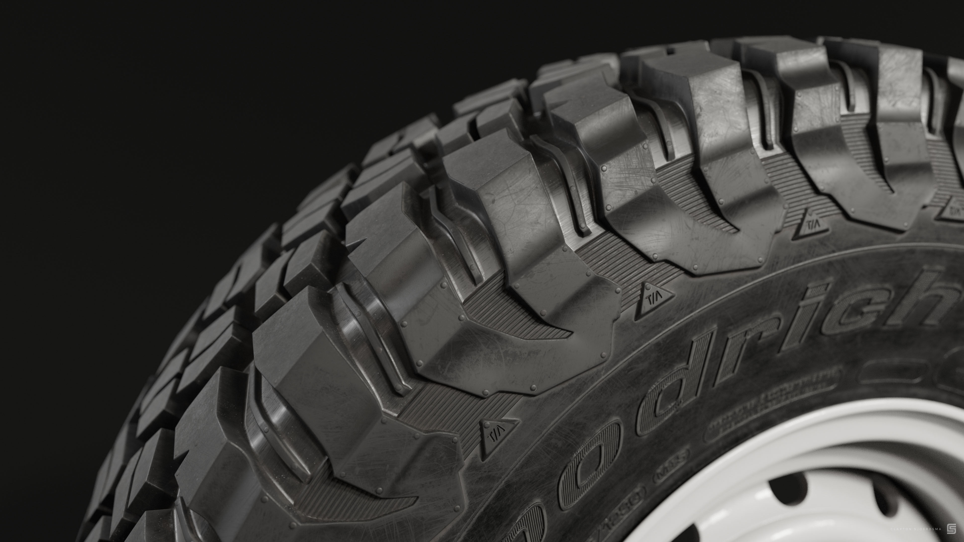 BFGoodrich Baja KM3 Tire - Real world details 3D model_6