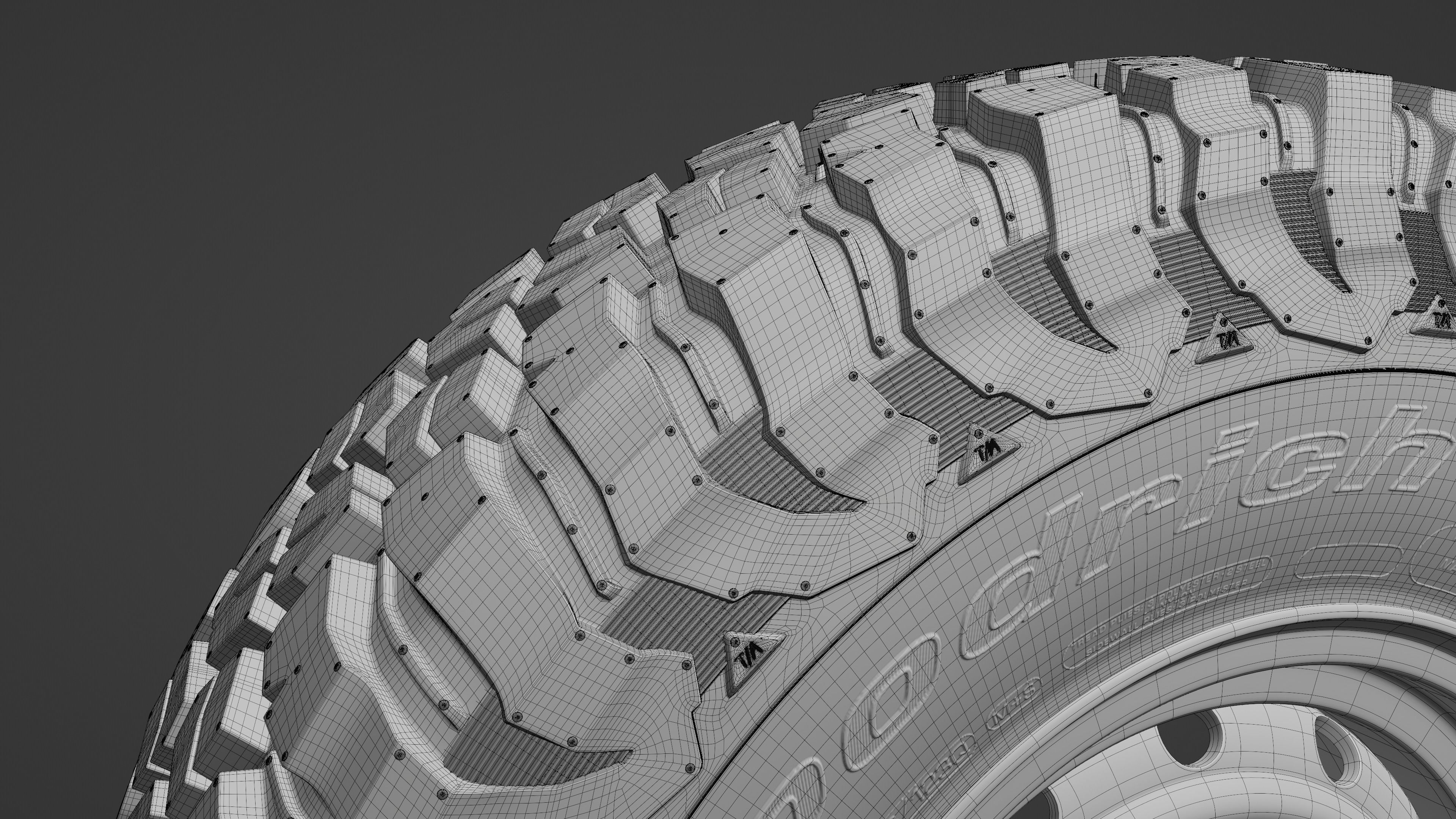 BFGoodrich Baja KM3 Tire - Real world details 3D model_8