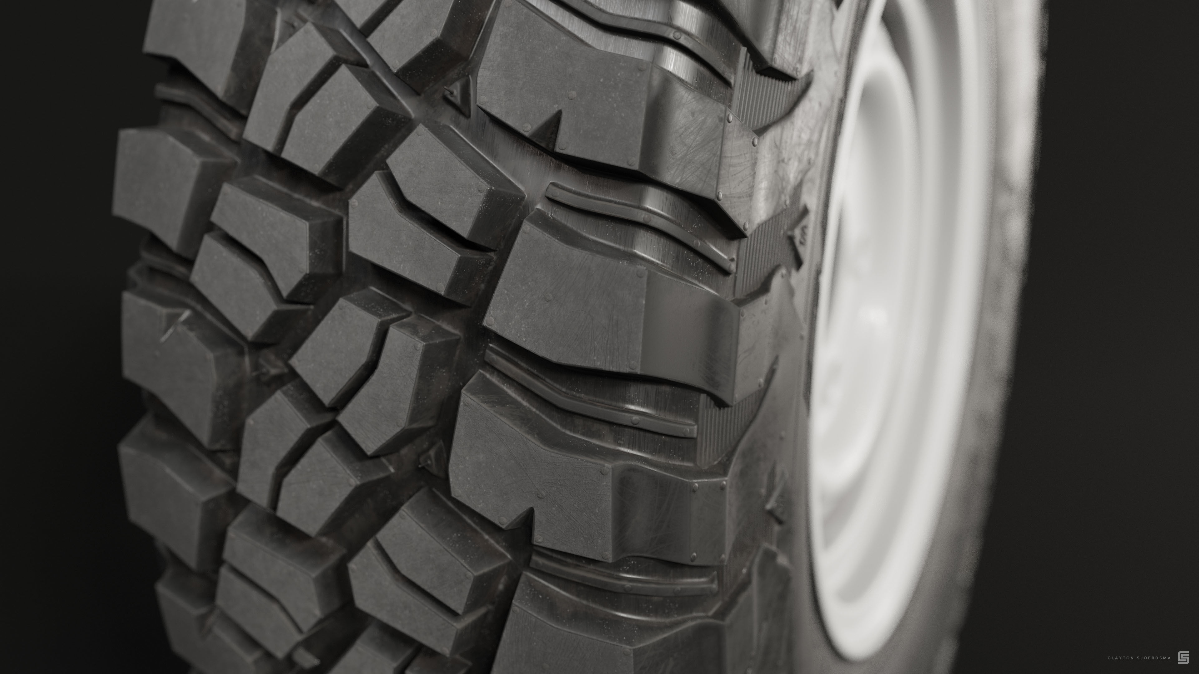BFGoodrich Baja KM3 Tire - Real world details 3D model_5