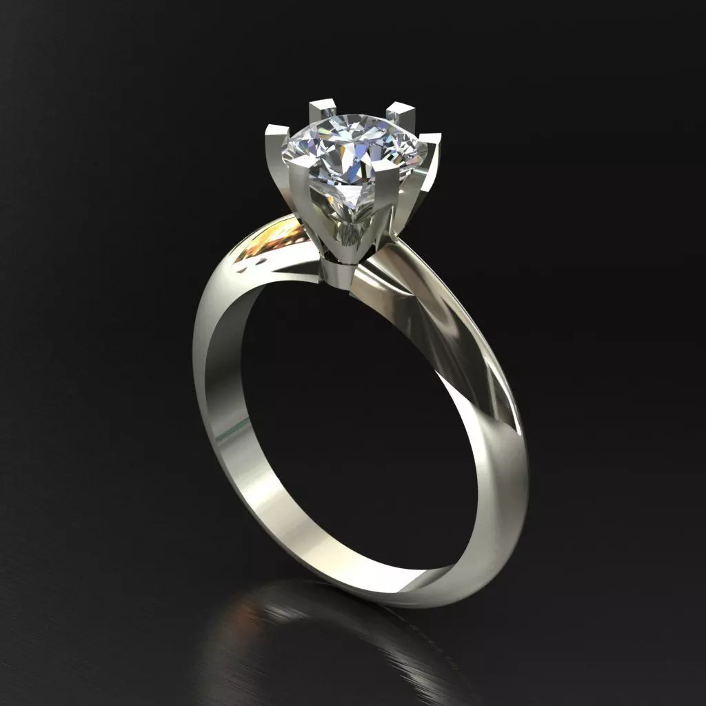 Engagement ring 3D print model_0