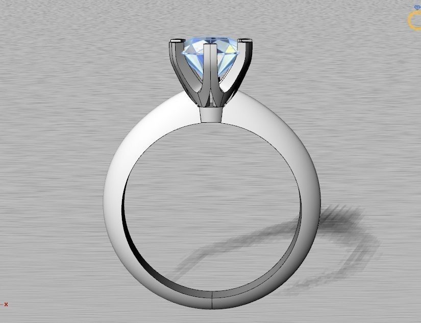 Engagement ring 3D print model_3