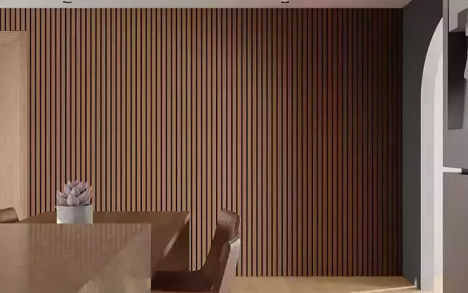 Decorative wooden slat wall panels