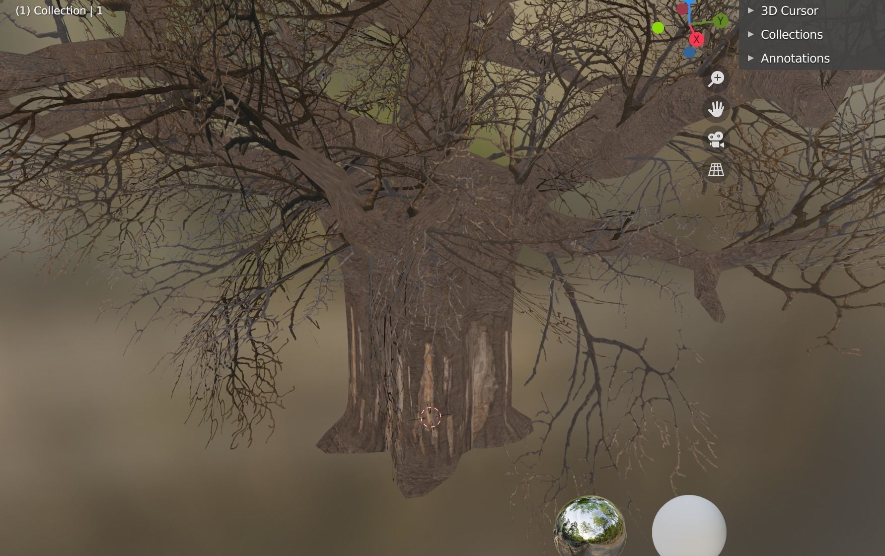 baobab tree Low-poly 3D model_2