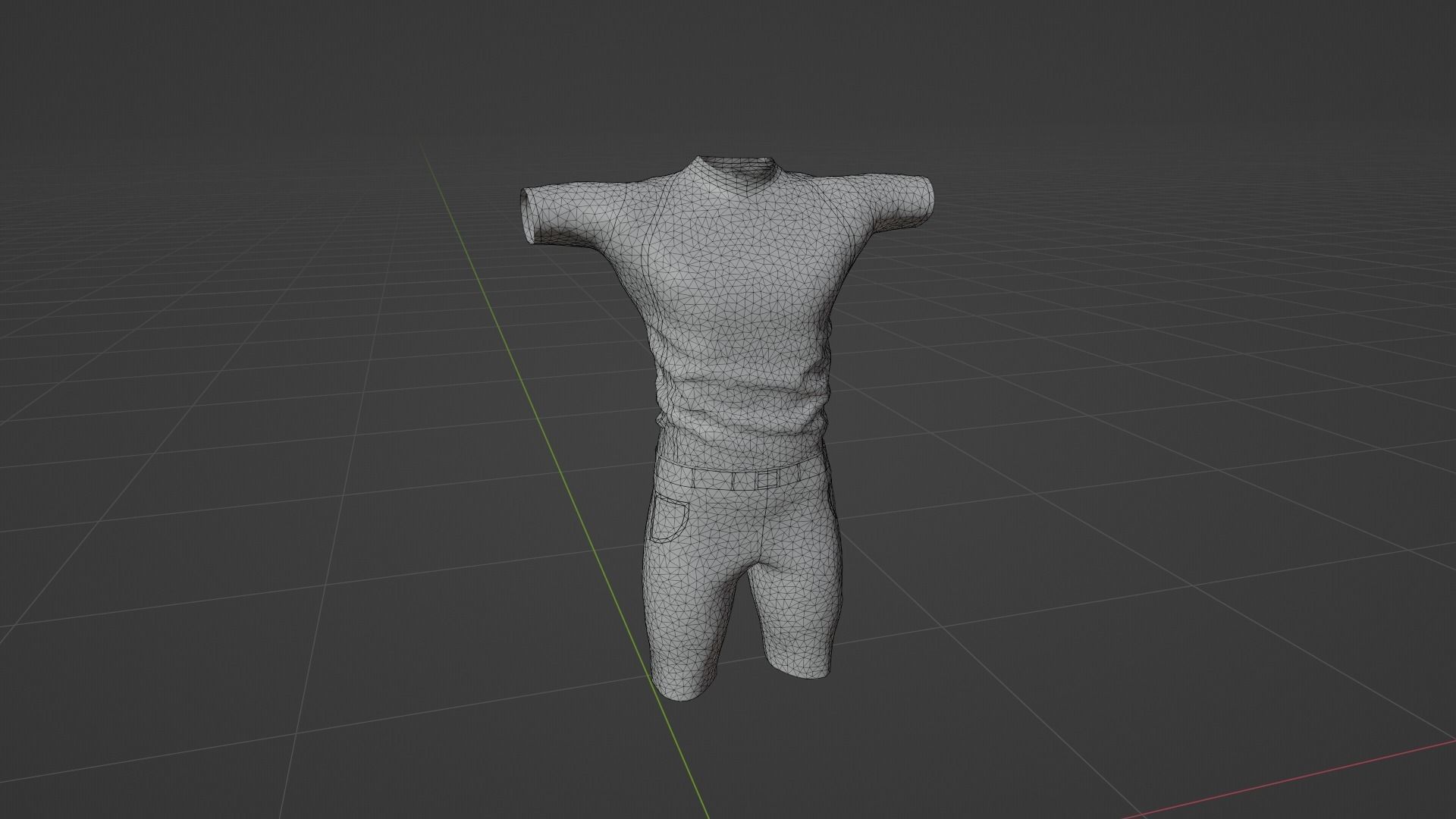 Mens Clothing Low-poly 3D model_6