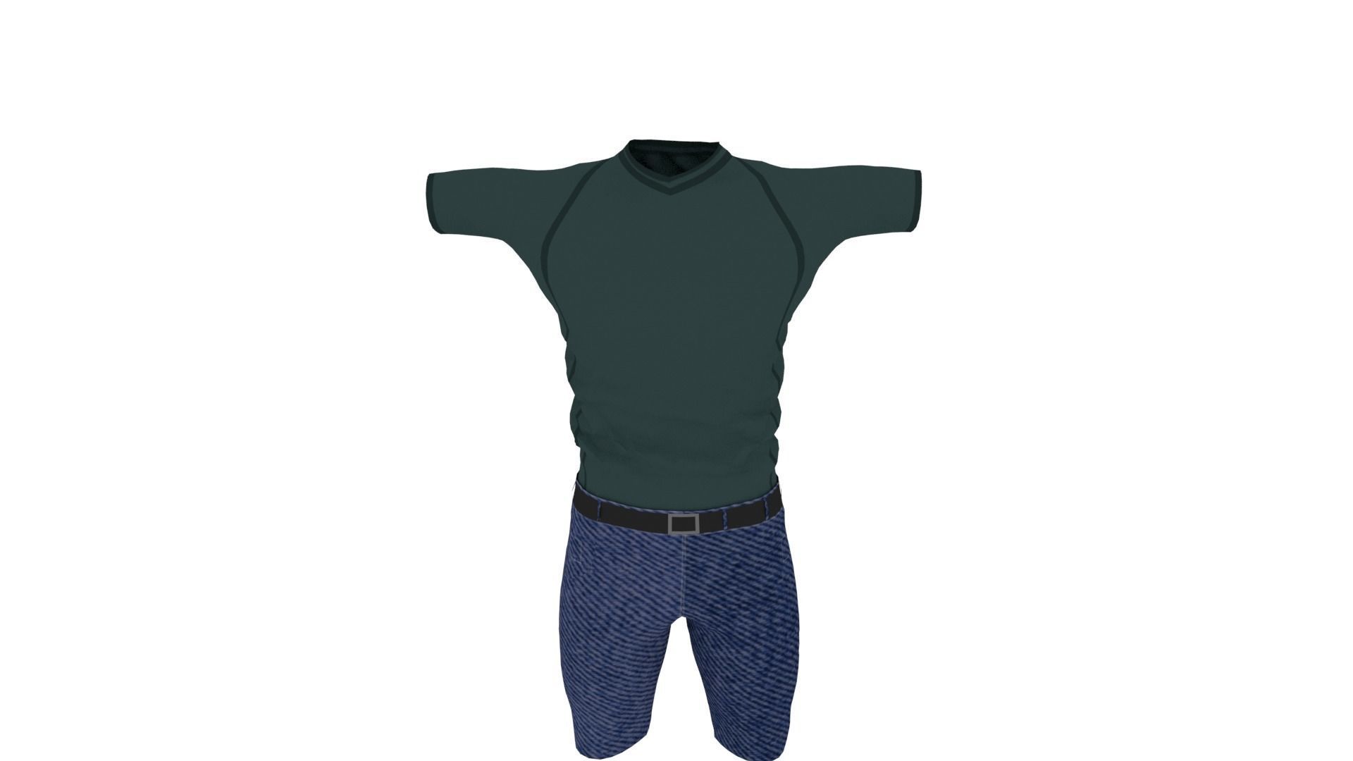 Mens Clothing Low-poly 3D model_5