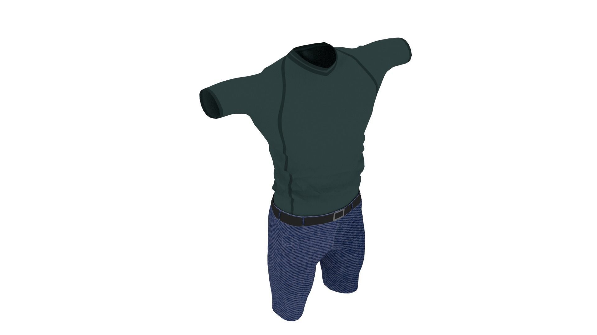 Mens Clothing Low-poly 3D model_4