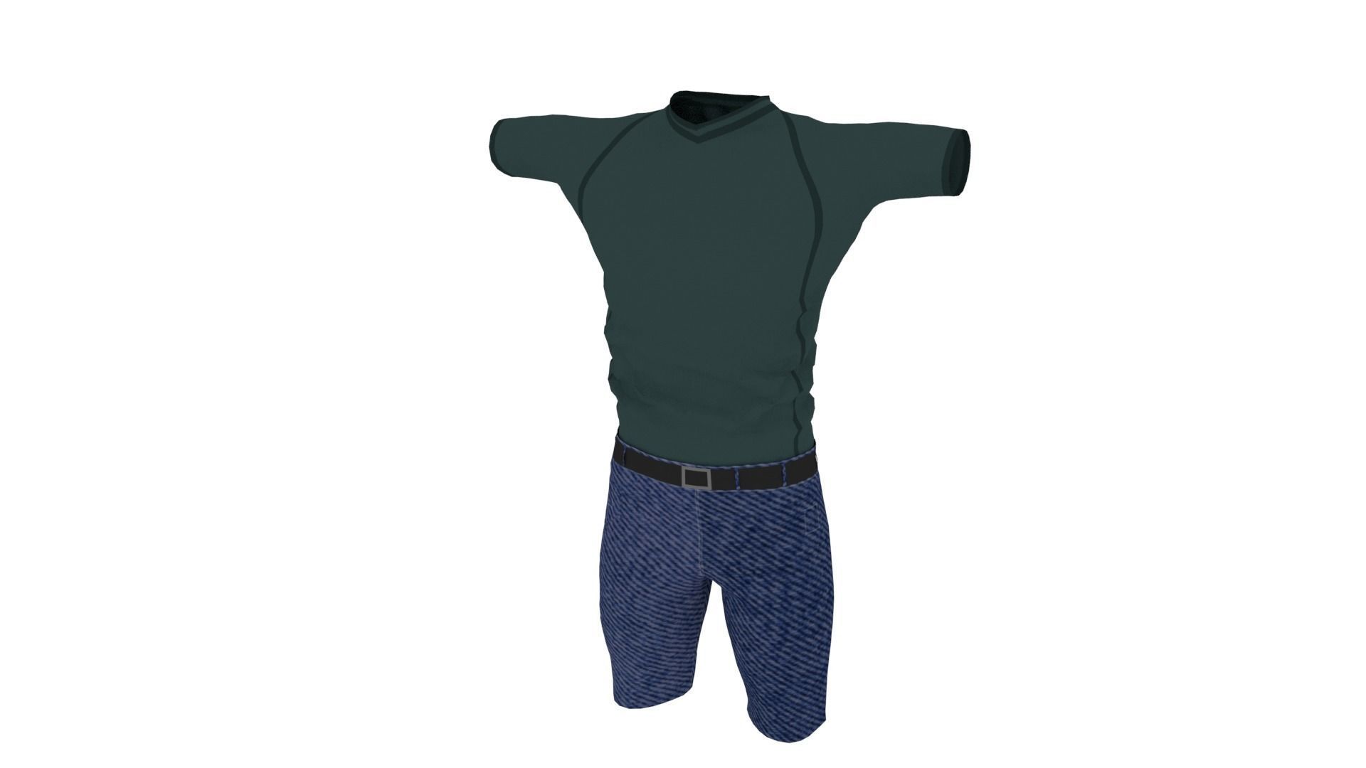 Mens Clothing Low-poly 3D model_1