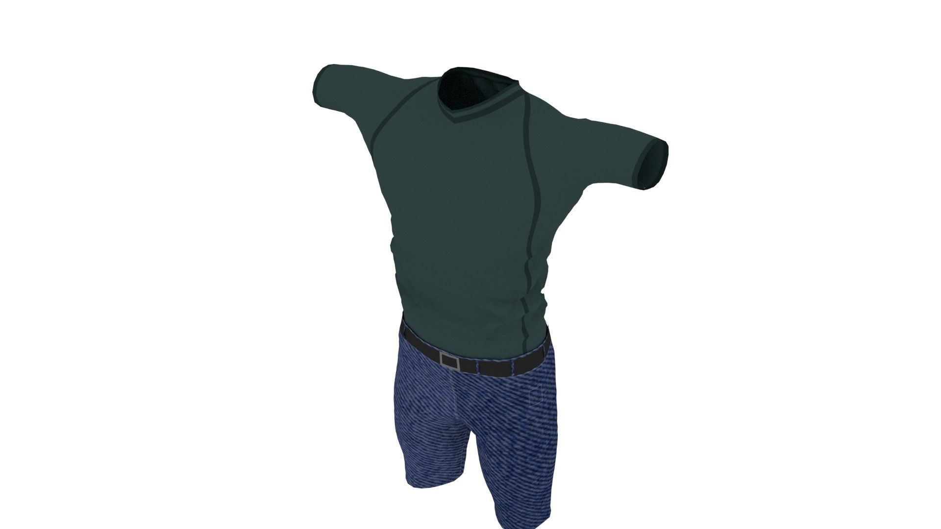 Mens Clothing Low-poly 3D model_3