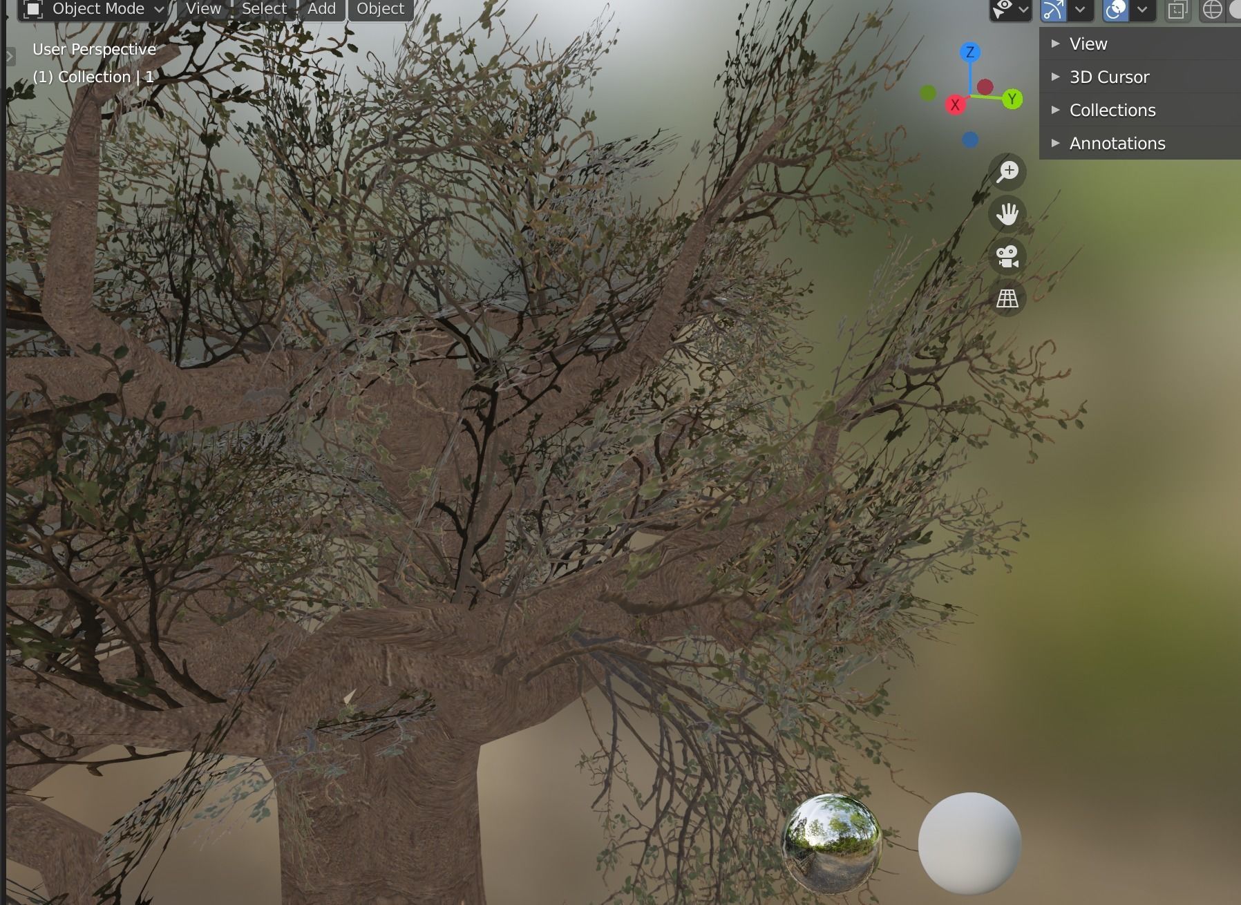 baobab tree Low-poly 3D model_4