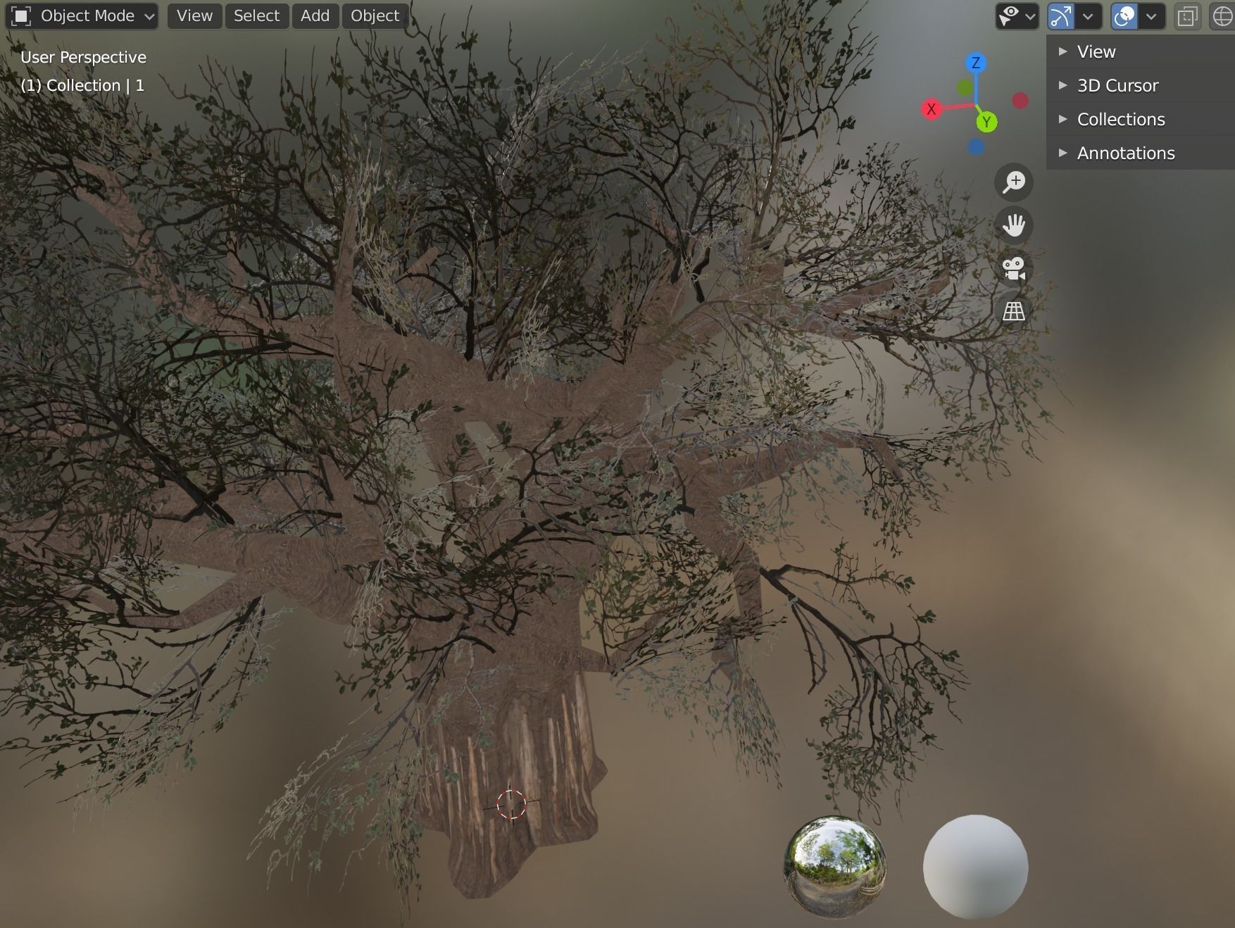 baobab tree Low-poly 3D model_5