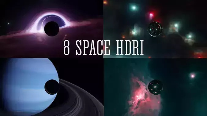 Space beauty HDRI Sci-fi 3D Model pack Low-poly 3D model