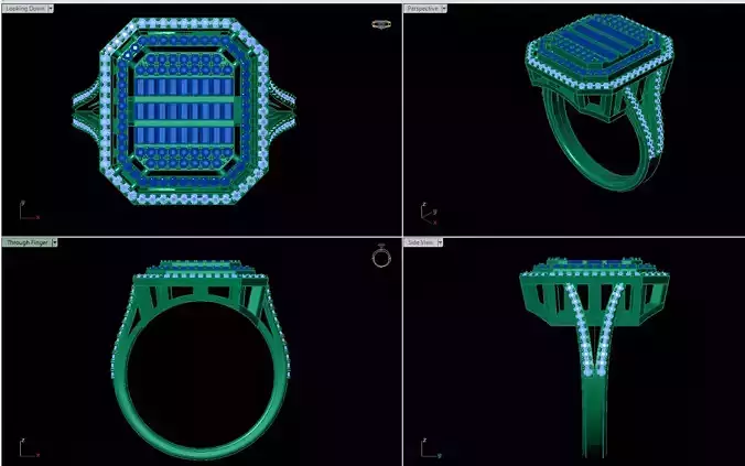 Diamond Large Baguette Ring
