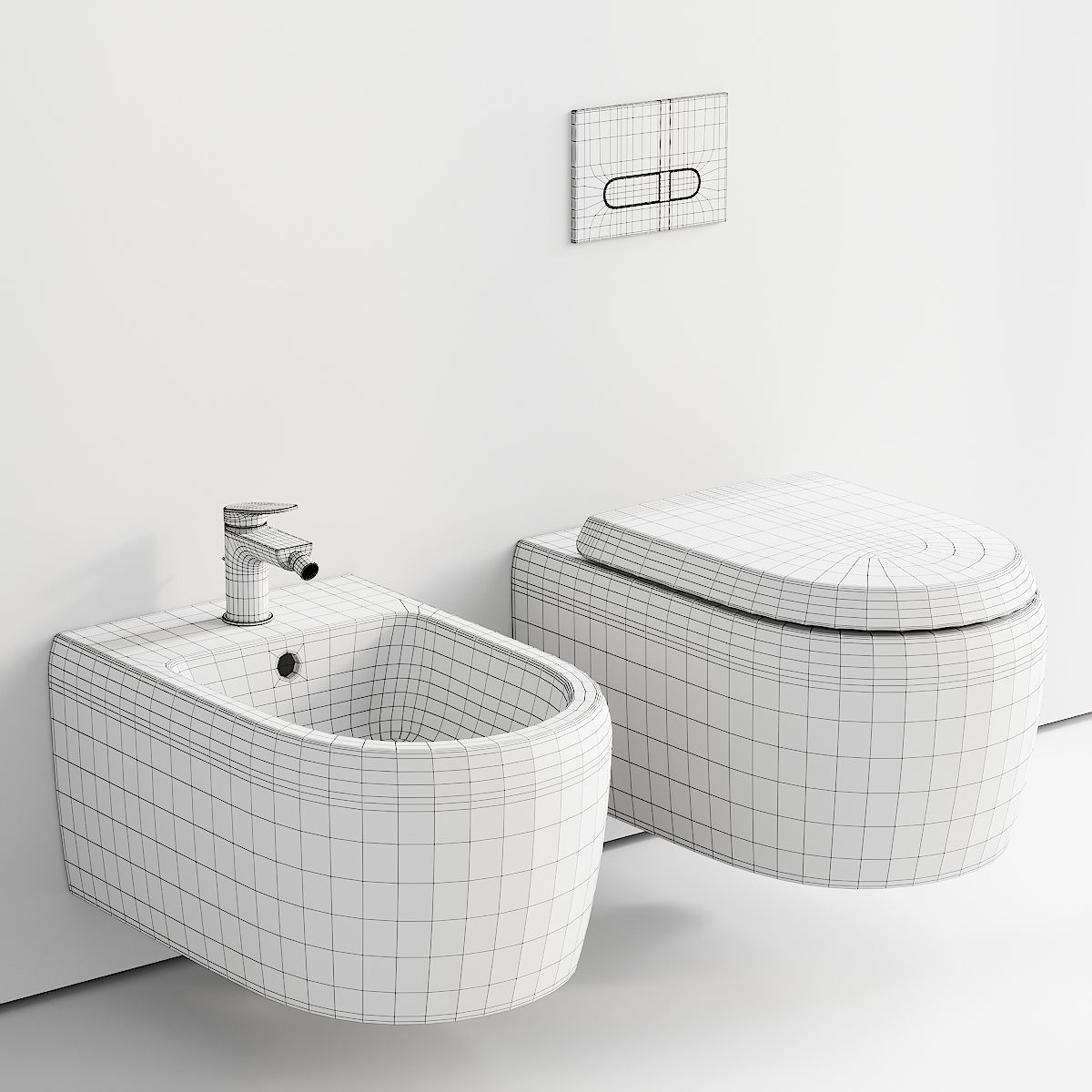 Duravit Qatego Wall-Hung WC 3D model_4