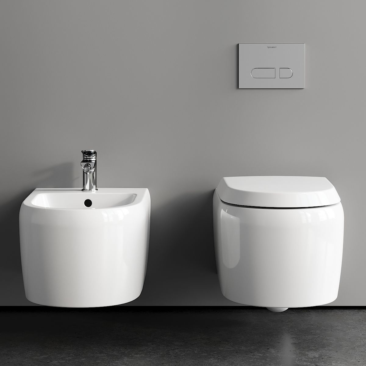 Duravit Qatego Wall-Hung WC 3D model_2