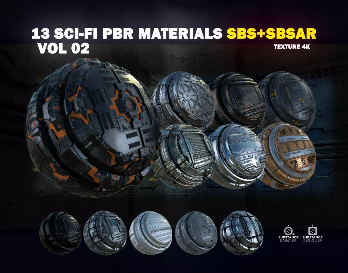 13 Sci-Fi PBR materials Texture_0