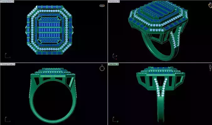Three Rrows of Large Baguette Rings