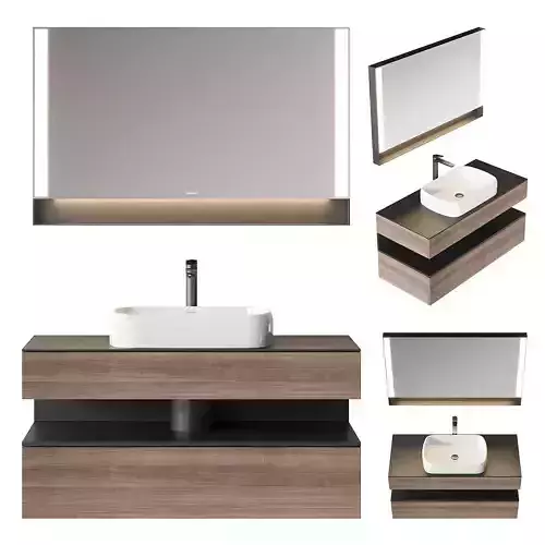 Duravit Qatego Vanity Unit Set 2 3D model