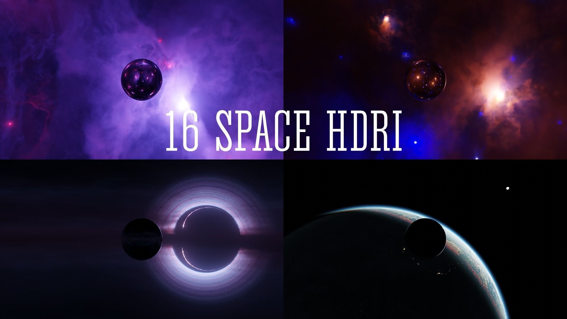 16 Space realistic HDRI Sci-fi 3D Model pack Low-poly 3D model_2