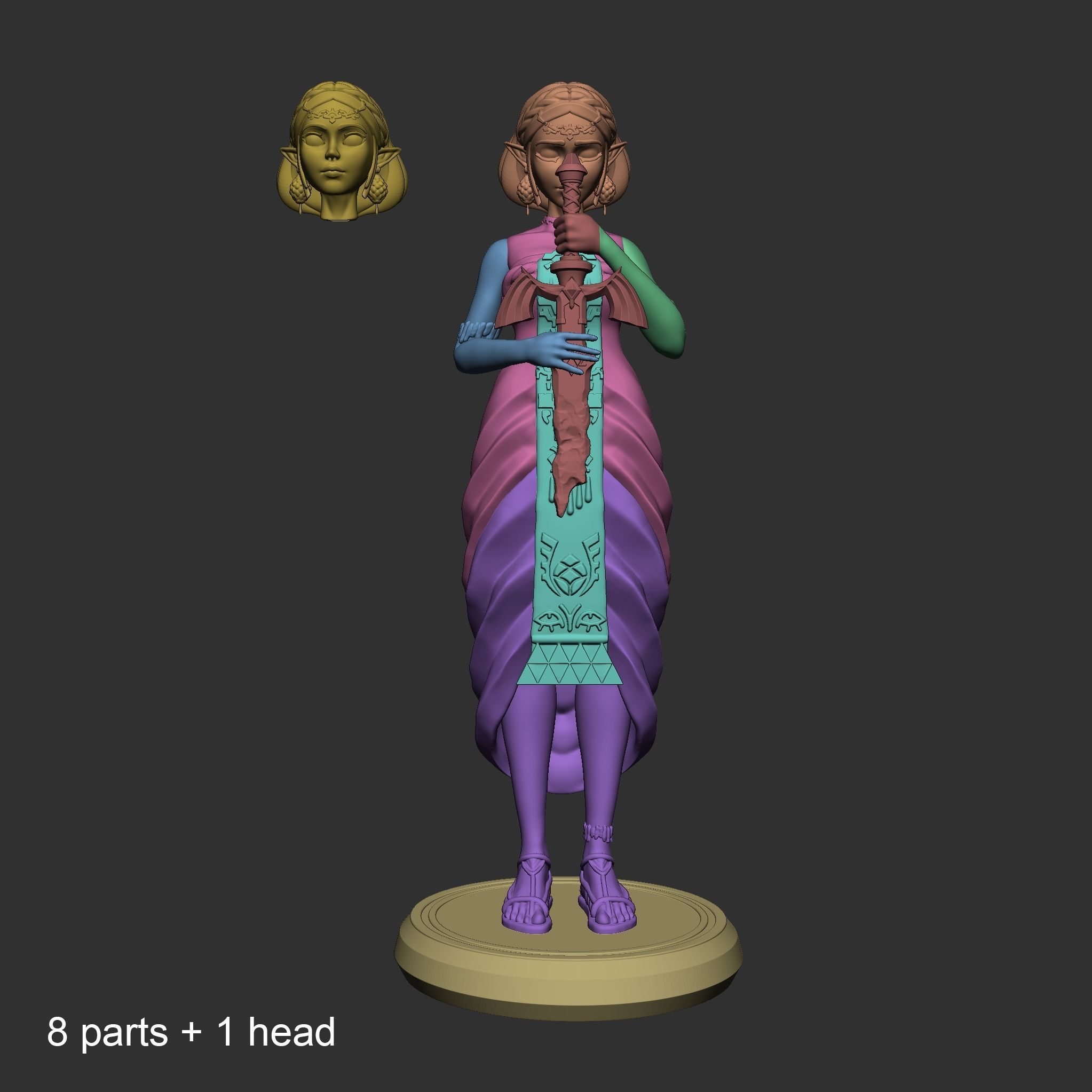 ZELDA DRESS FIGURE TEARS OF THE KINGDOM 3D print model_7