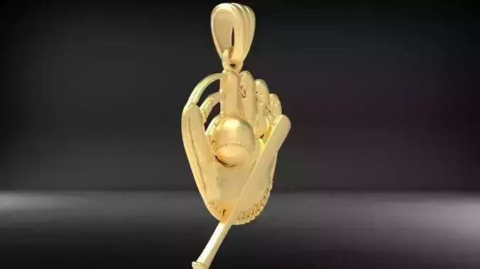 Baseball Gear Charm Bat and Glove Pendant  Gift Jewerly