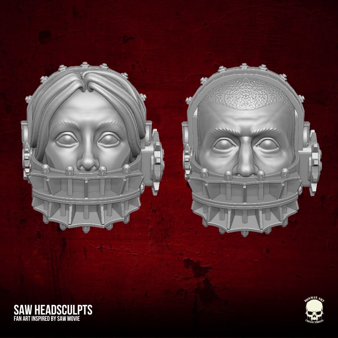 Saw Fan Art Heads 3D printable File 3D print model_6