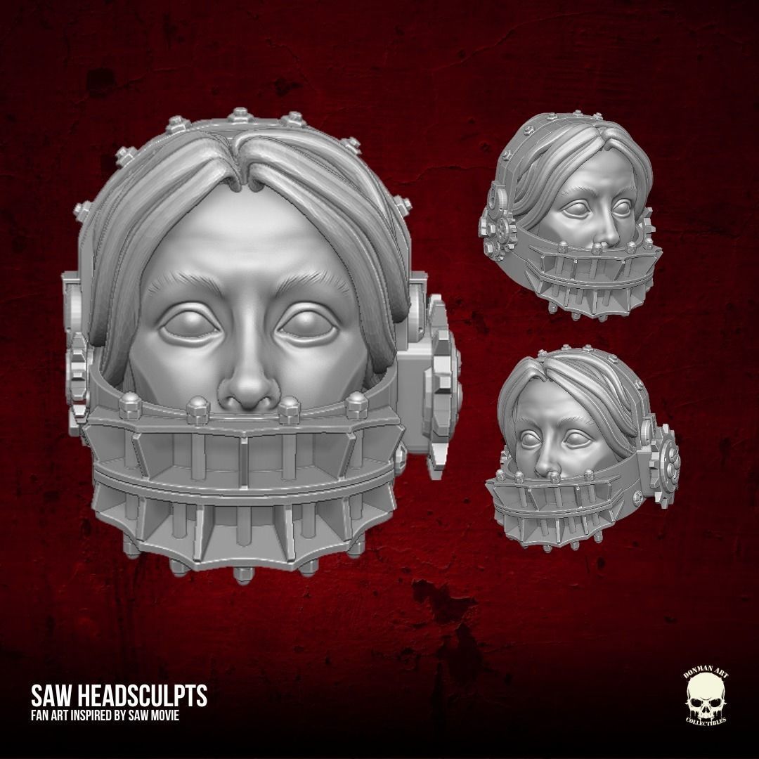 Saw Fan Art Heads 3D printable File 3D print model_10