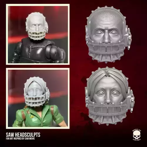 Saw Fan Art Heads 3D printable File