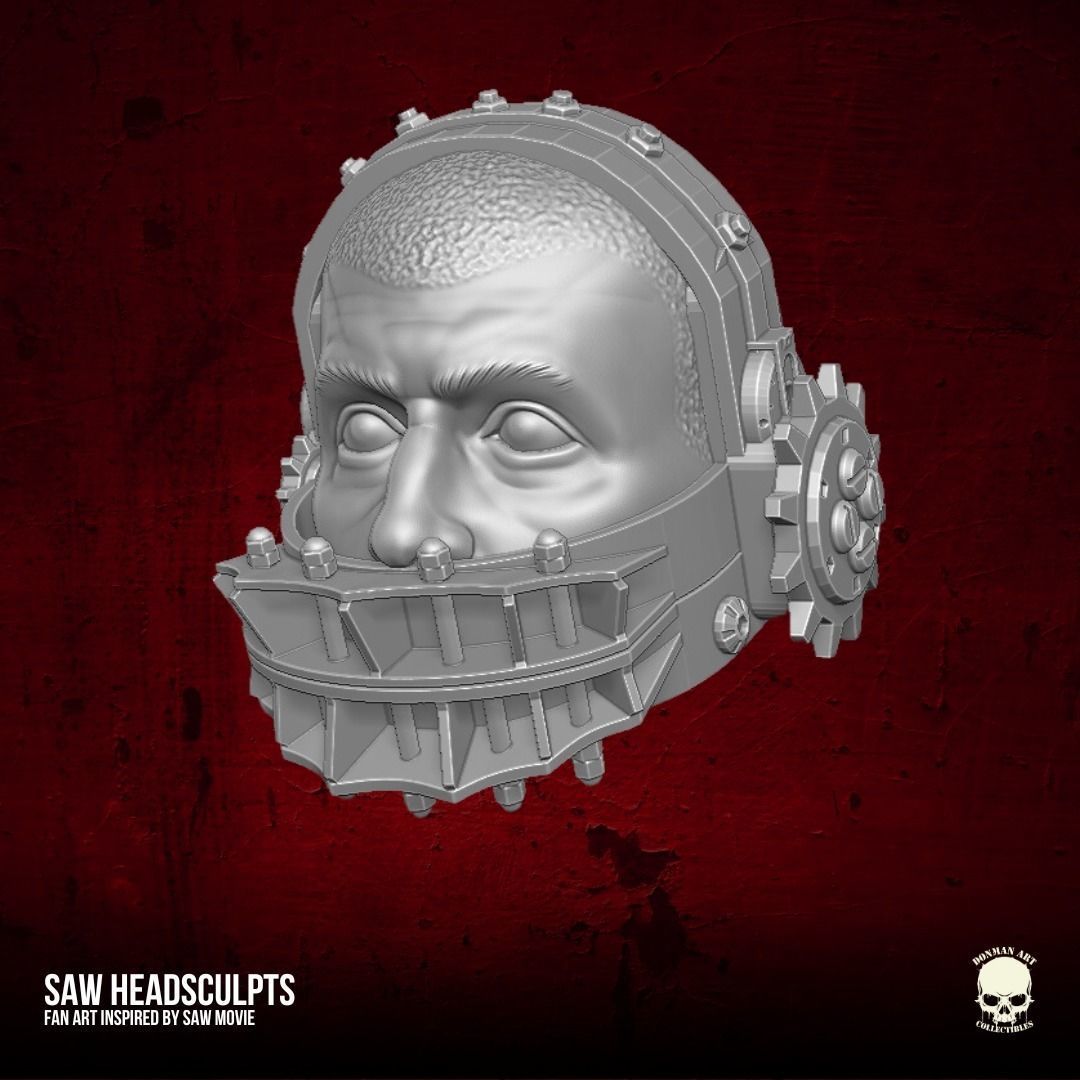 Saw Fan Art Heads 3D printable File 3D print model_3