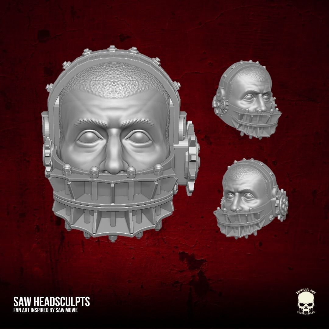 Saw Fan Art Heads 3D printable File 3D print model_15