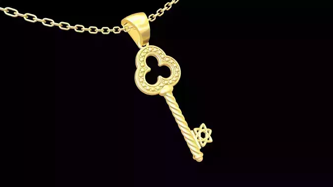 Key pendant jewelry gold medallion