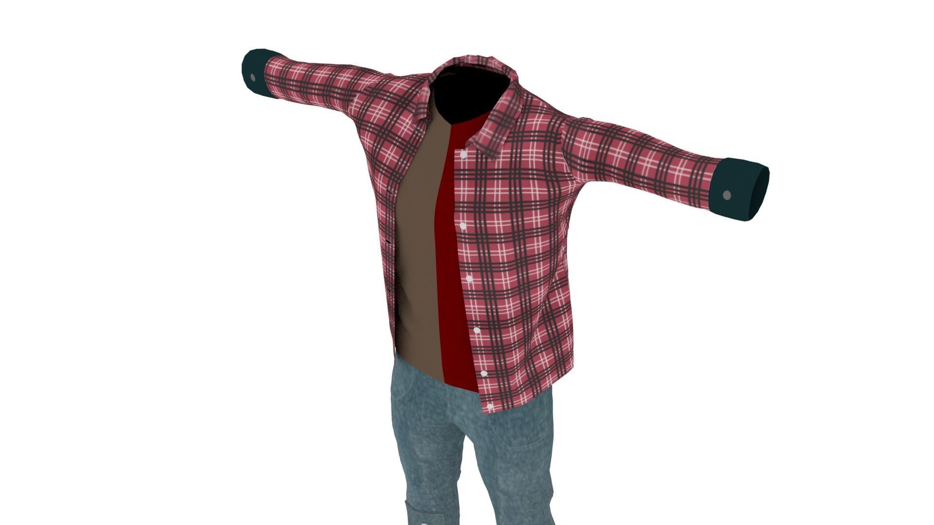 Male Outfit Low-poly 3D model_3