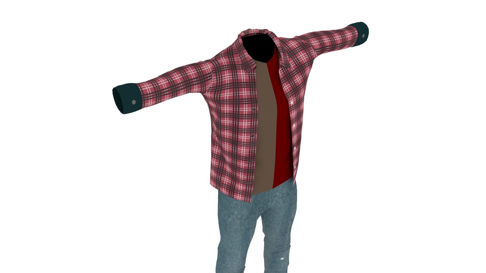 Male Outfit Low-poly 3D model_4