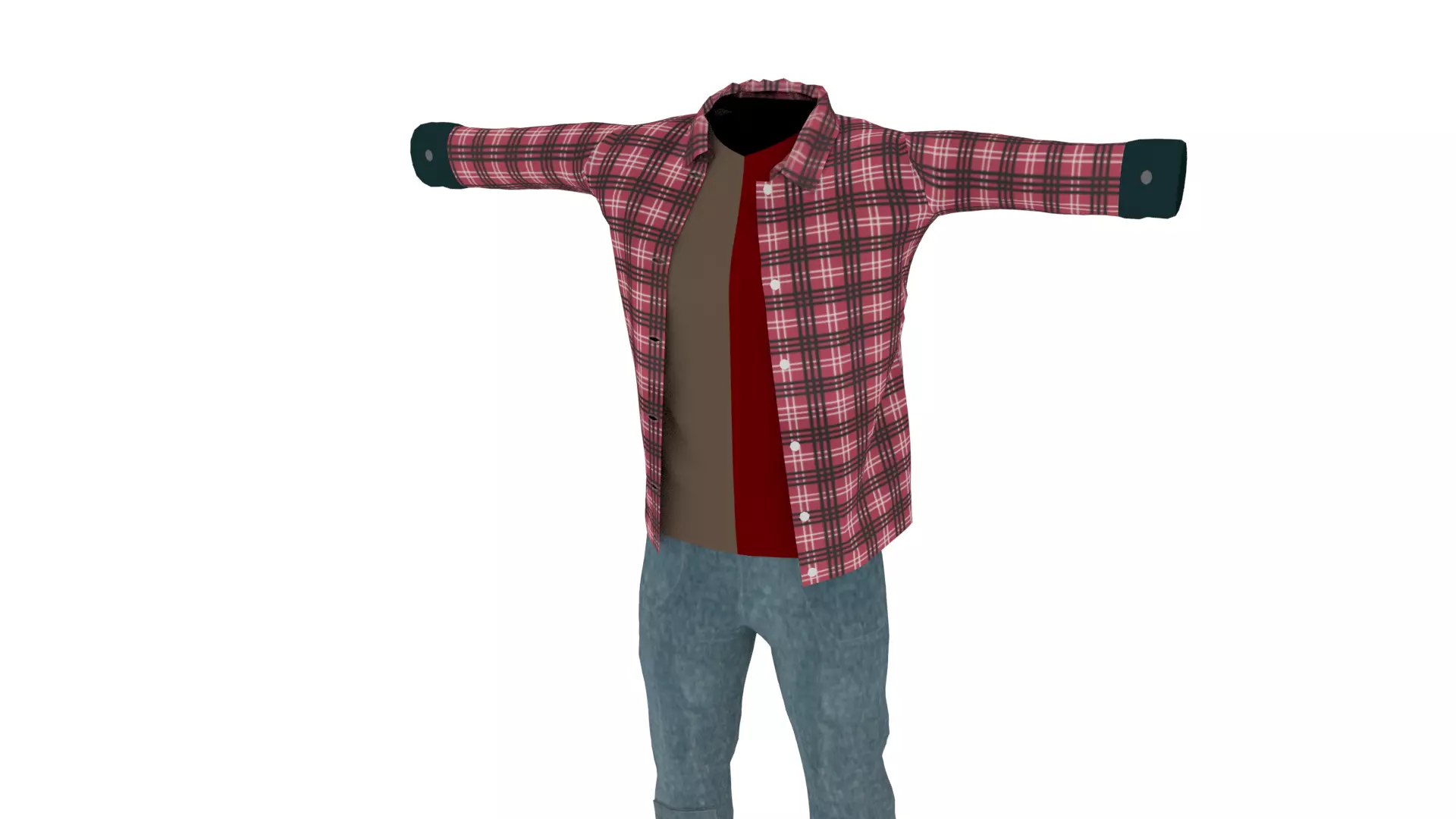 Male Outfit Low-poly 3D model_0