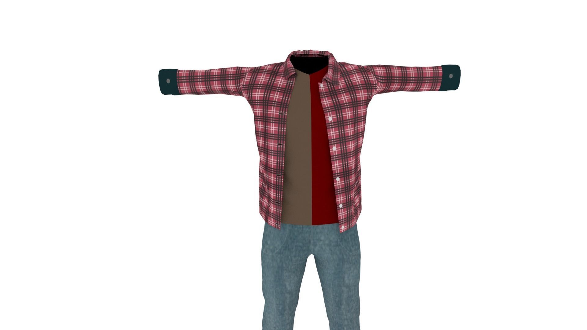 Male Outfit Low-poly 3D model_2