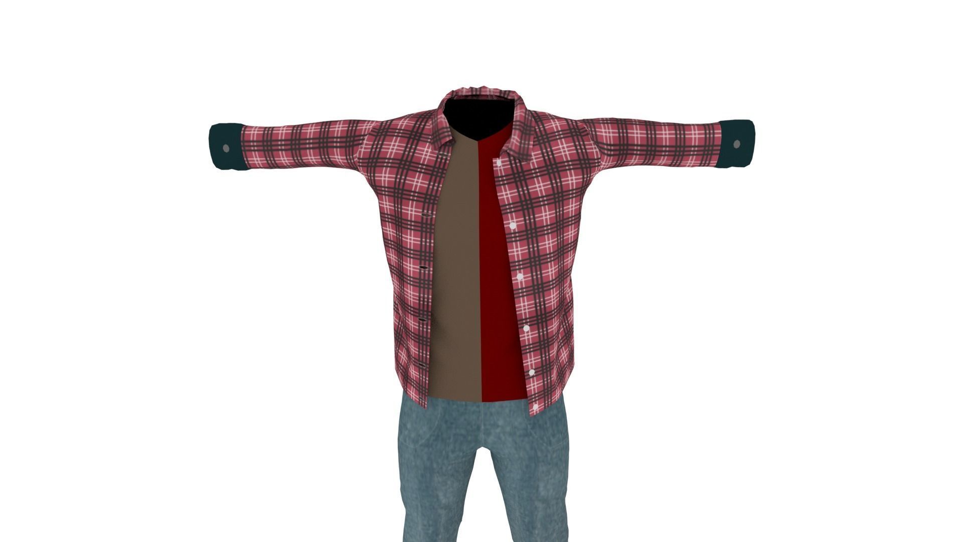 Male Outfit Low-poly 3D model_5