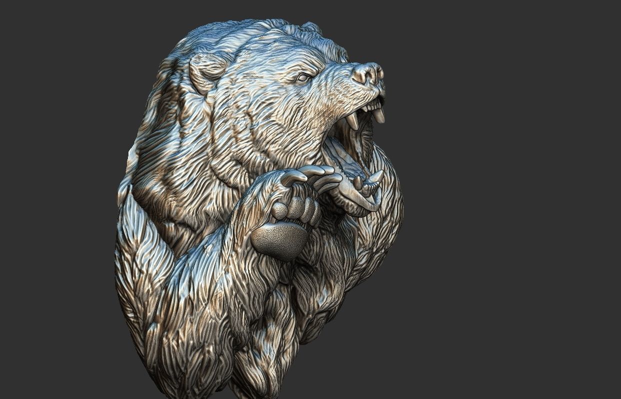 Bear Attack Pendant 3D print model_19