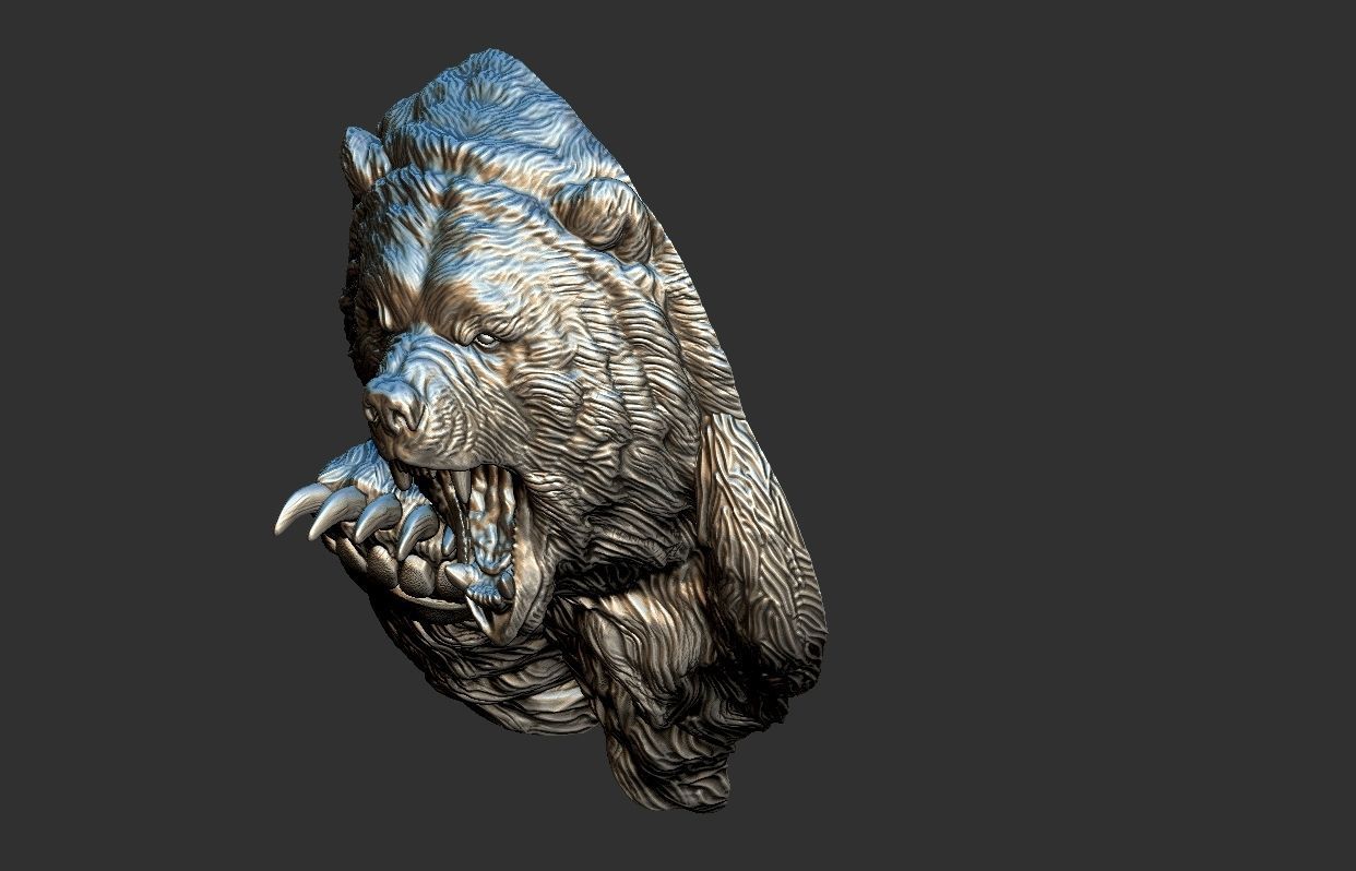 Bear Attack Pendant 3D print model_15