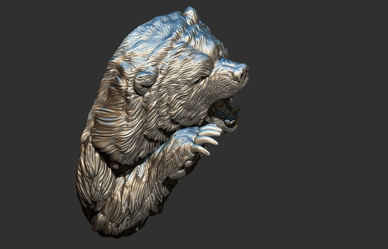 Bear Attack Pendant 3D print model_20