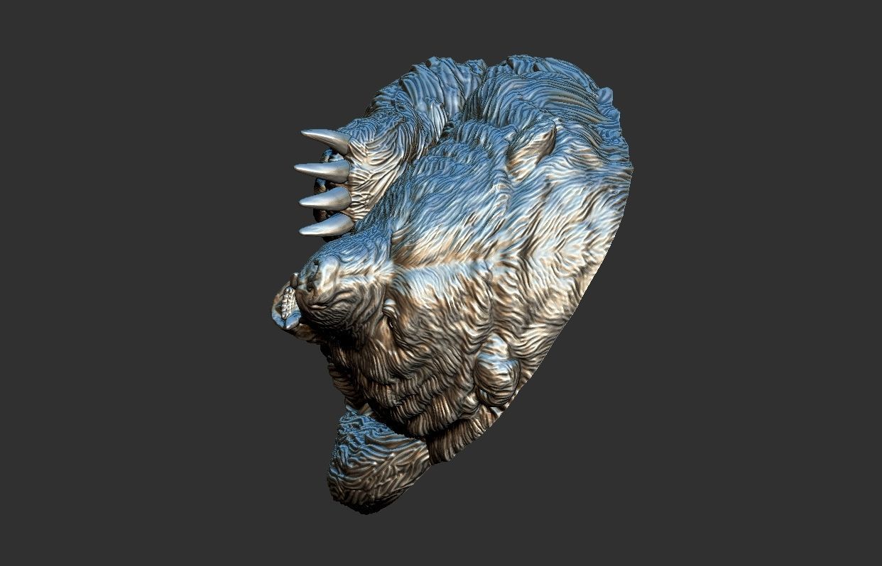 Bear Attack Pendant 3D print model_12