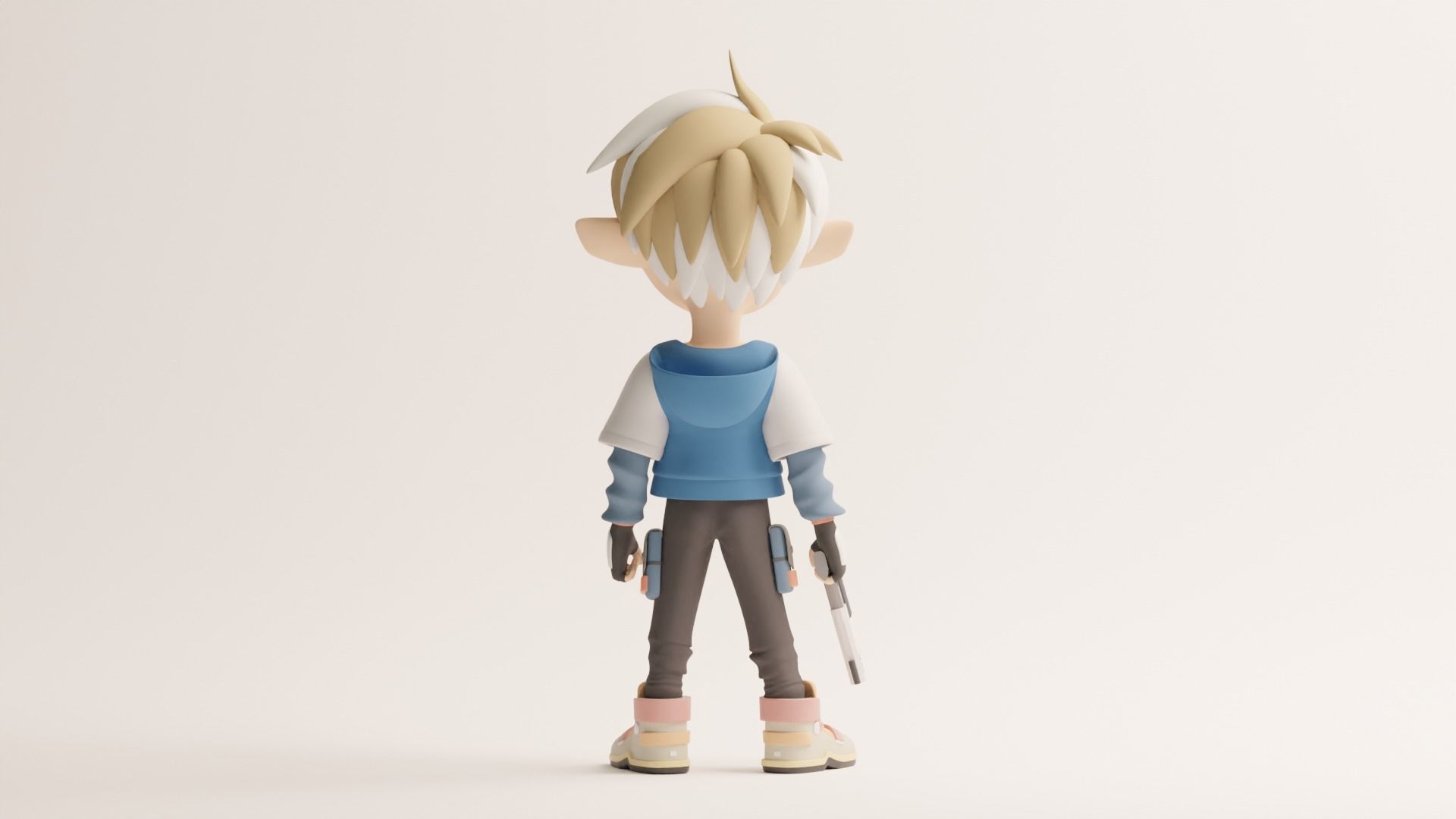 Half Human-Elf Character with Disney-Pixar Animation Style 3D model_7