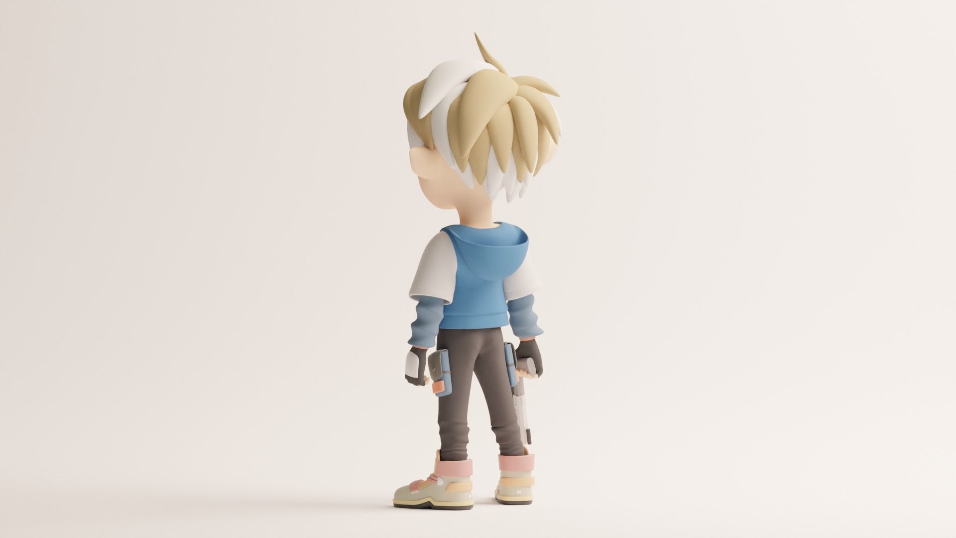 Half Human-Elf Character with Disney-Pixar Animation Style 3D model_8