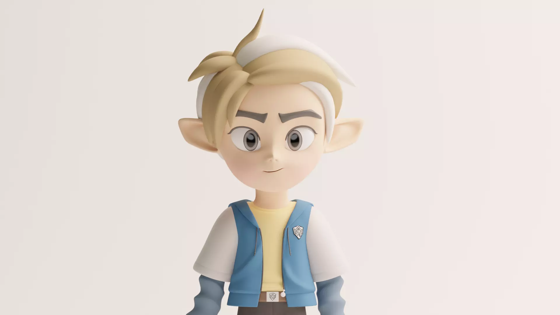 Half Human-Elf Character with Disney-Pixar Animation Style 3D model_0