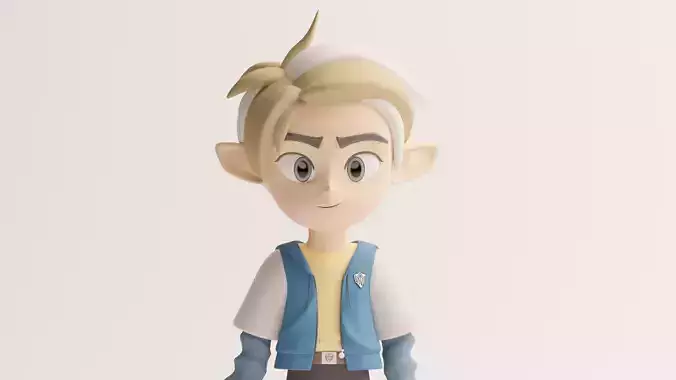 Half Human-Elf Character with Disney-Pixar Animation Style