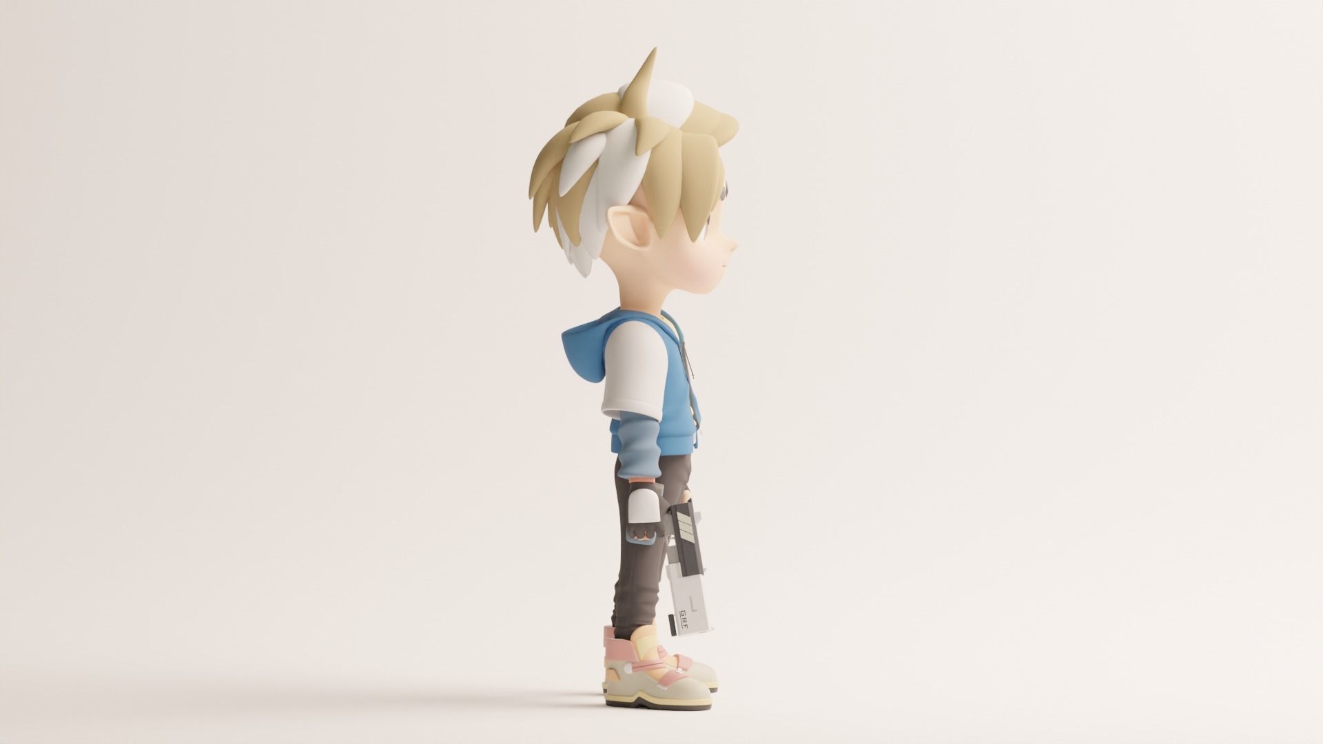 Half Human-Elf Character with Disney-Pixar Animation Style 3D model_5