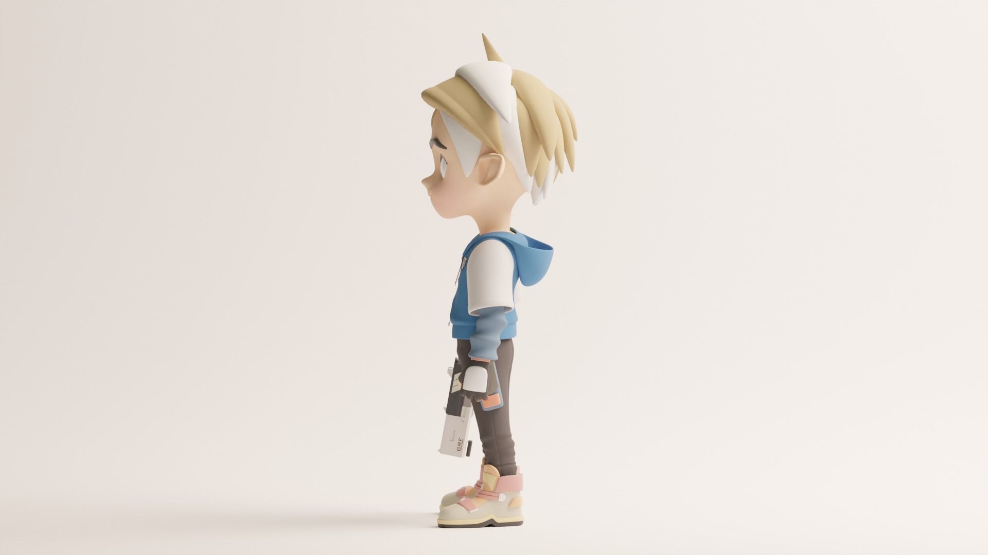 Half Human-Elf Character with Disney-Pixar Animation Style 3D model_9