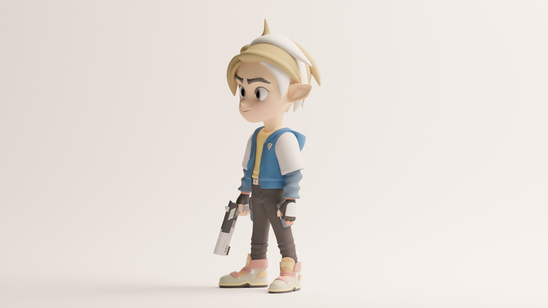 Half Human-Elf Character with Disney-Pixar Animation Style 3D model_10