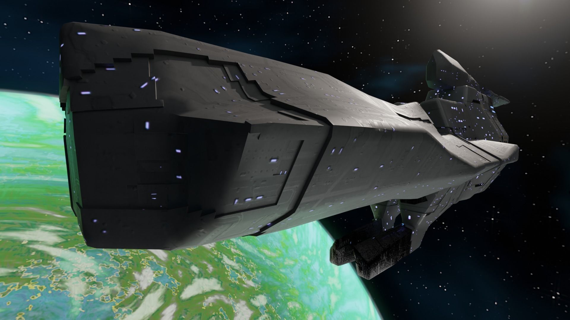 Star Ship Low-poly 3D model_2